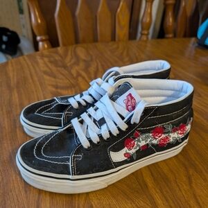 Vans Women's Black Floral Sneakers